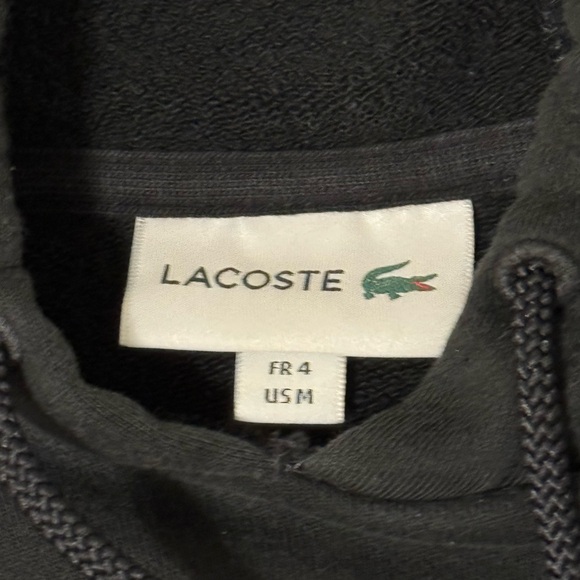 Men’s Lacoste Medium Black Hoodie with Crocodile and Logo - Picture 4 of 6